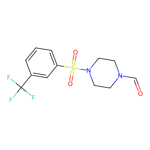 4-{[3-(trifluoromethyl)phenyl]sulfonyl}tetrahydro-1(2H)-pyrazinecarbaldehyde structure