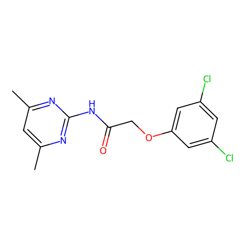 2-(3,5-dichlorophenoxy)-N-(4,6-dimethylpyrimidin-2-yl)acetamide structure