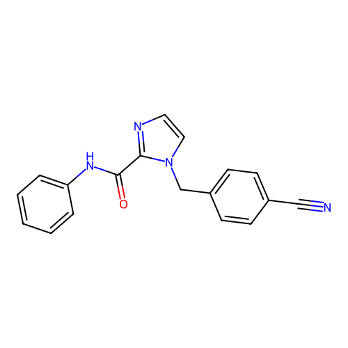 1-(4-cyanobenzyl)-N-phenyl-1H-imidazole-2-carboxamide structure