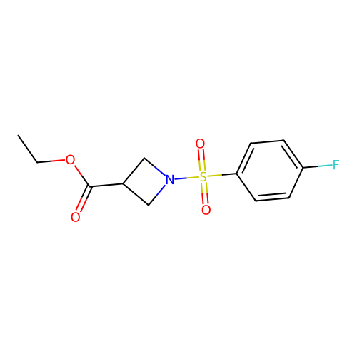 Ethyl 1-[(4-fluorophenyl)sulfonyl]-3-azetanecarboxylate structure