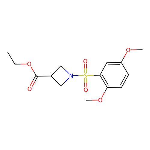 Ethyl 1-[(2,5-dimethoxyphenyl)sulfonyl]-3-azetanecarboxylate structure