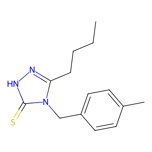 5-butyl-4-(4-methylbenzyl)-2,4-dihydro-3H-1,2,4-triazole-3-thione structure