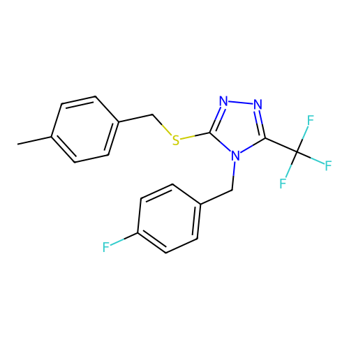 4-(4-fluorobenzyl)-3-[(4-methylbenzyl)sulfanyl]-5-(trifluoromethyl)-4H-1,2,4-triazole structure