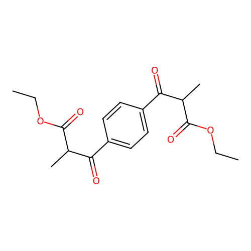 Ethyl 3-[4-(3-ethoxy-2-methyl-3-oxopropanoyl)phenyl]-2-methyl-3-oxopropanoate structure