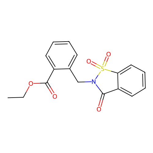 ethyl 2-[(1,1,3-trioxo-1,2-benzothiazol-2-yl)methyl]benzoate structure