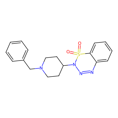 2-(1-benzyl-4-piperidinyl)-1lambda~6~,2,3,4-benzothiatriazine-1,1(2H)-dione structure
