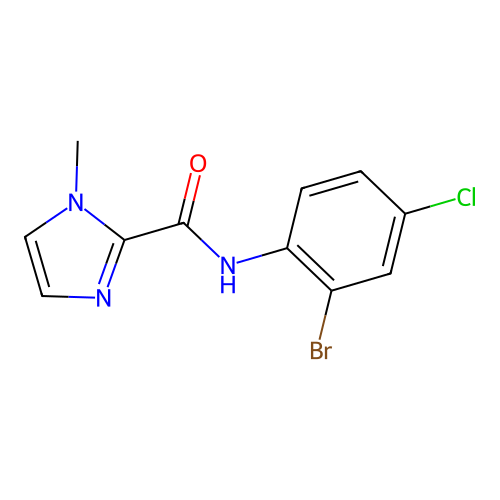 N-(2-bromo-4-chlorophenyl)-1-methyl-1H-imidazole-2-carboxamide structure