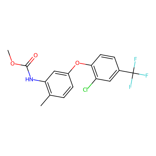 methyl N-{5-[2-chloro-4-(trifluoromethyl)phenoxy]-2-methylphenyl}carbamate structure
