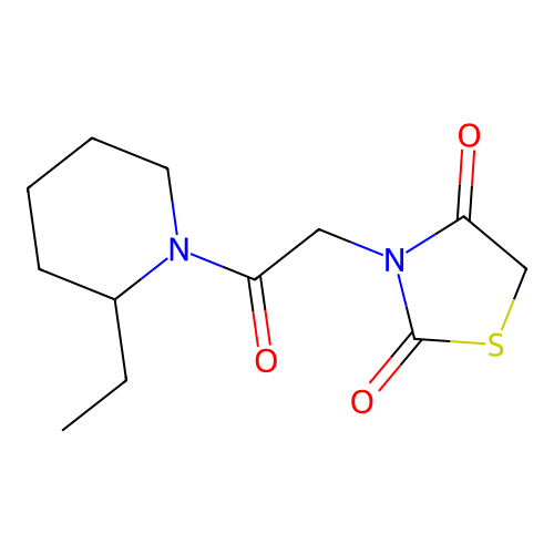 3-[2-(2-Ethylpiperidino)-2-oxoethyl]-1,3-thiazolane-2,4-dione structure
