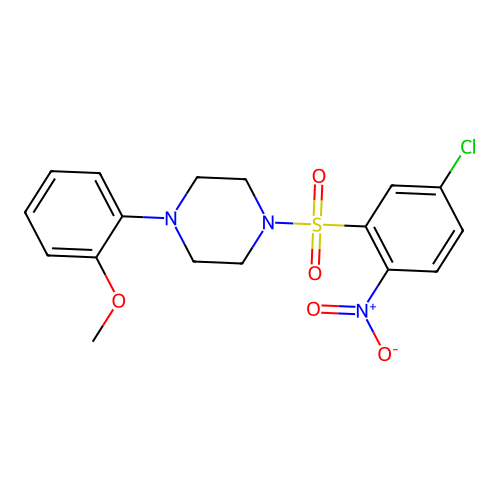 1-[(5-Chloro-2-nitrophenyl)sulfonyl]-4-(2-methoxyphenyl)piperazine structure