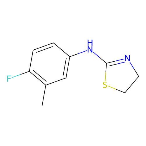N-(4-fluoro-3-methylphenyl)-4,5-dihydro-1,3-thiazol-2-amine structure