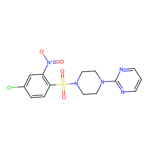 2-{4-[(4-Chloro-2-nitrophenyl)sulfonyl]piperazino}pyrimidine structure