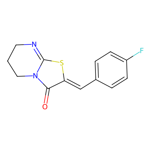 2-[(4-fluorophenyl)methylidene]-6,7-dihydro-5H-thiazolo[3,2-a]pyrimidin-3-one structure
