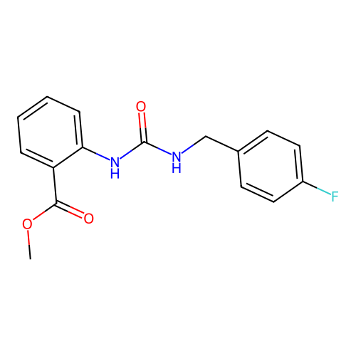 Methyl 2-({[(4-fluorobenzyl)amino]carbonyl}amino)benzenecarboxylate structure