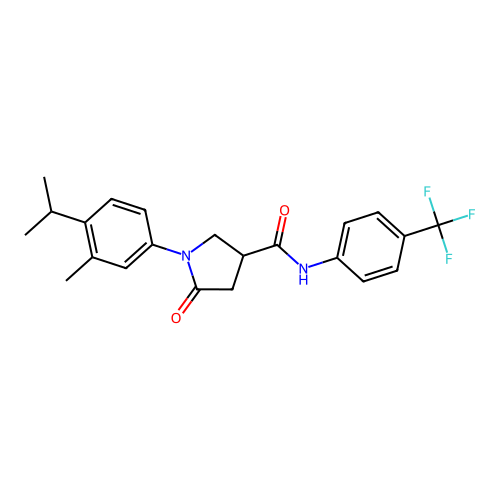 1-(4-isopropyl-3-methylphenyl)-5-oxo-N-[4-(trifluoromethyl)phenyl]-3-pyrrolidinecarboxamide structure