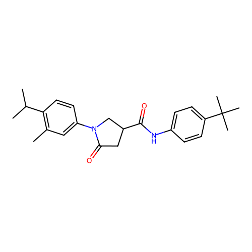 N-[4-(tert-butyl)phenyl]-1-(4-isopropyl-3-methylphenyl)-5-oxo-3-pyrrolidinecarboxamide structure