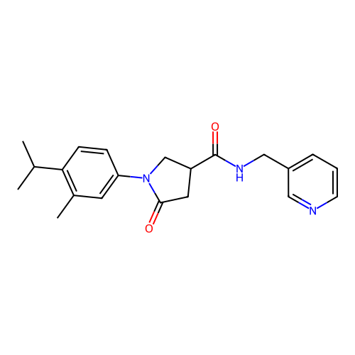 1-(4-isopropyl-3-methylphenyl)-5-oxo-N-(3-pyridinylmethyl)-3-pyrrolidinecarboxamide structure