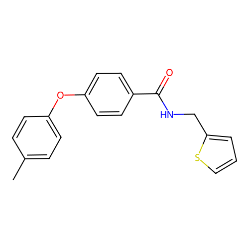 4-(4-methylphenoxy)-N-(thiophen-2-ylmethyl)benzamide structure