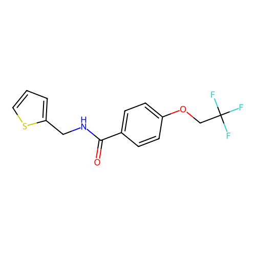 N-(2-thienylmethyl)-4-(2,2,2-trifluoroethoxy)benzenecarboxamide structure