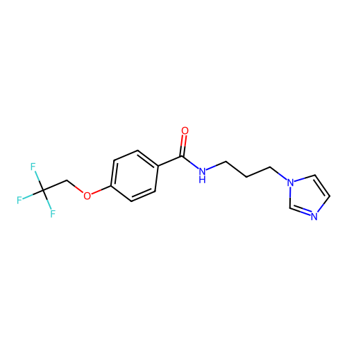 N-(3-imidazol-1-ylpropyl)-4-(2,2,2-trifluoroethoxy)benzamide structure