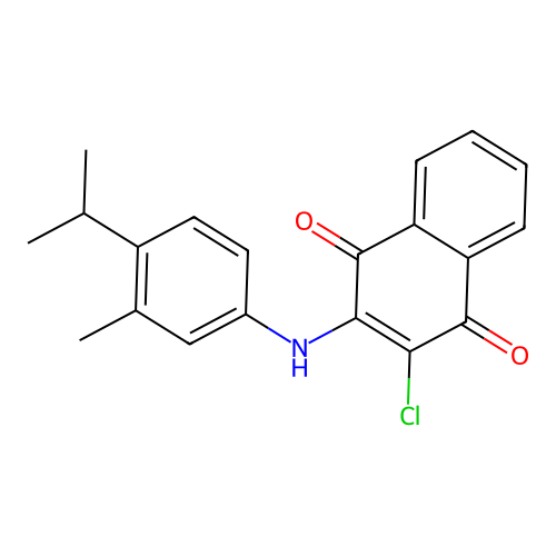 2-Chloro-3-(4-isopropyl-3-methylanilino)naphthoquinone structure
