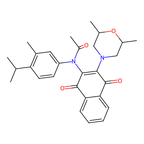 N-[3-(2,6-dimethylmorpholino)-1,4-dioxo-1,4-dihydro-2-naphthalenyl]-N-(4-isopropyl-3-methylphenyl)acetamide structure