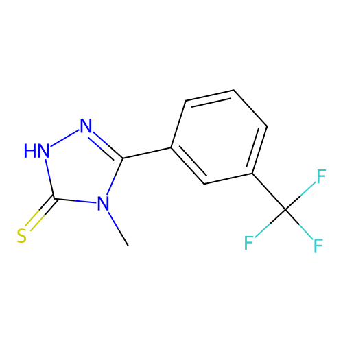 4-methyl-5-[3-(trifluoromethyl)phenyl]-2,4-dihydro-3H-1,2,4-triazole-3-thione structure