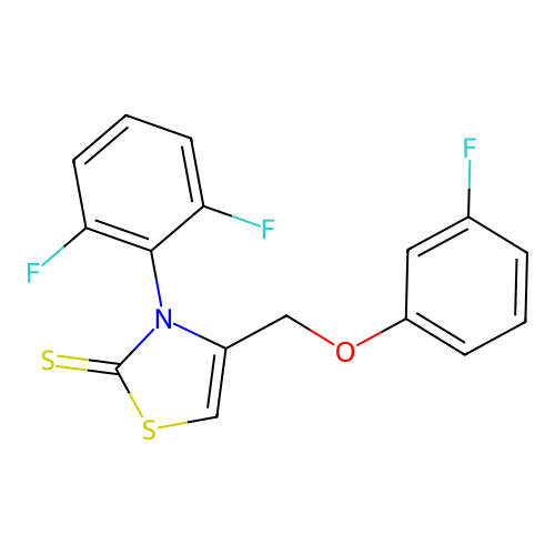 3-(2,6-Difluorophenyl)-4-[(3-fluorophenoxy)methyl]-1,3-thiazole-2-thione structure