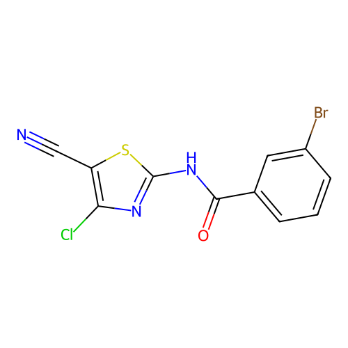 3-bromo-N-(4-chloro-5-cyano-1,3-thiazol-2-yl)benzamide structure