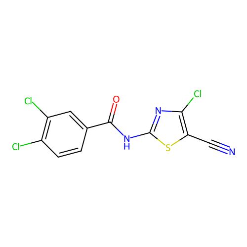 3,4-dichloro-N-(4-chloro-5-cyano-1,3-thiazol-2-yl)benzamide structure