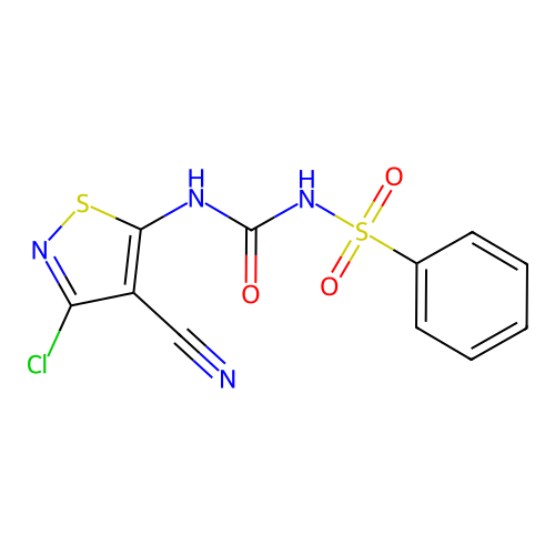 1-(Benzenesulfonyl)-3-(3-chloro-4-cyano-1,2-thiazol-5-yl)urea structure