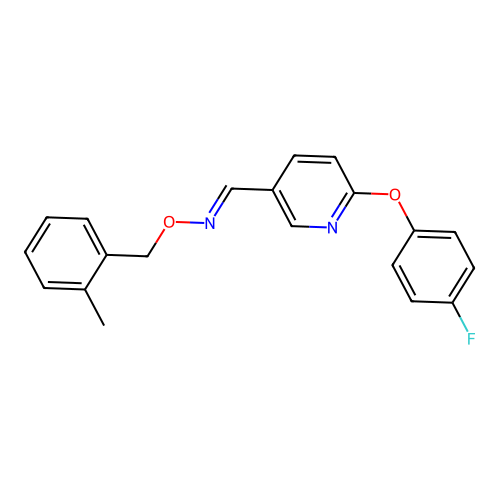 1-[6-(4-fluorophenoxy)-3-pyridinyl]-N-[(2-methylphenyl)methoxy]methanimine structure