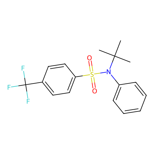 N-(tert-butyl)-N-phenyl-4-(trifluoromethyl)benzenesulfonamide structure
