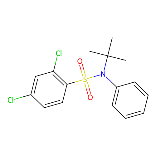 N-(tert-butyl)-2,4-dichloro-N-phenylbenzenesulfonamide structure