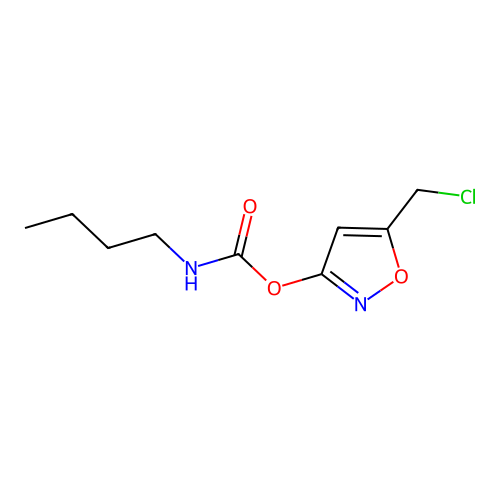 5-(chloromethyl)-3-isoxazolyl N-butylcarbamate structure