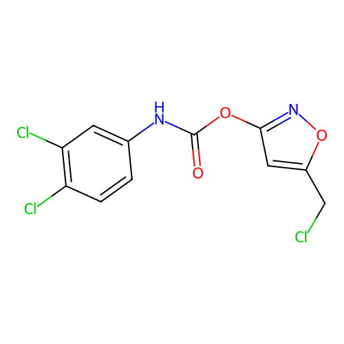 5-(chloromethyl)-3-isoxazolyl N-(3,4-dichlorophenyl)carbamate structure