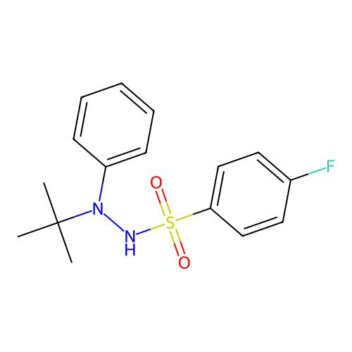 N'-(tert-butyl)-4-fluoro-N'-phenylbenzenesulfonohydrazide structure