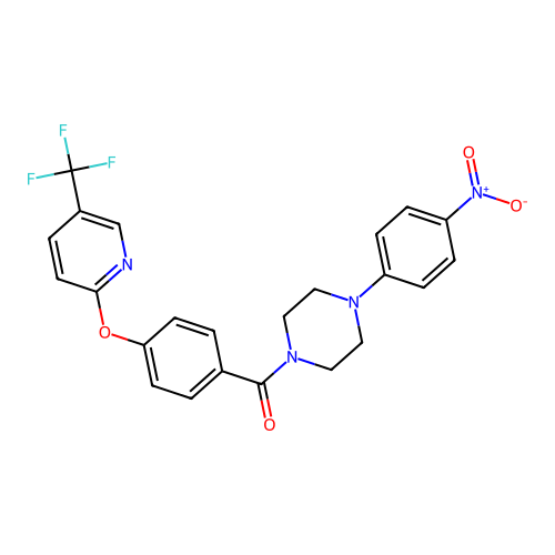 [4-(4-nitrophenyl)piperazino](4-{[5-(trifluoromethyl)-2-pyridinyl]oxy}phenyl)methanone structure