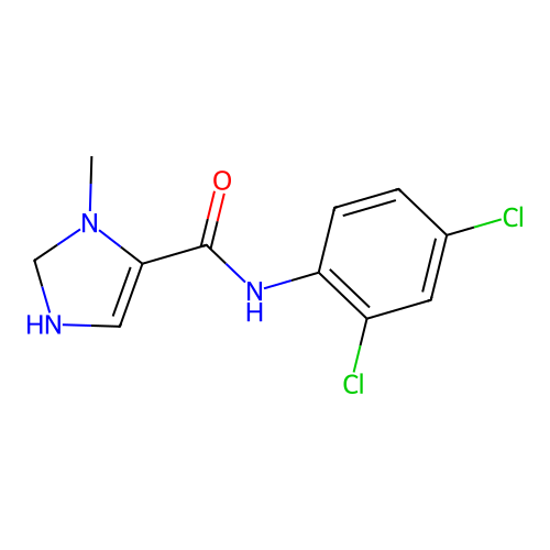 N-(2,4-dichlorophenyl)-3-methyl-2,3-dihydro-1H-imidazole-4-carboxamide structure