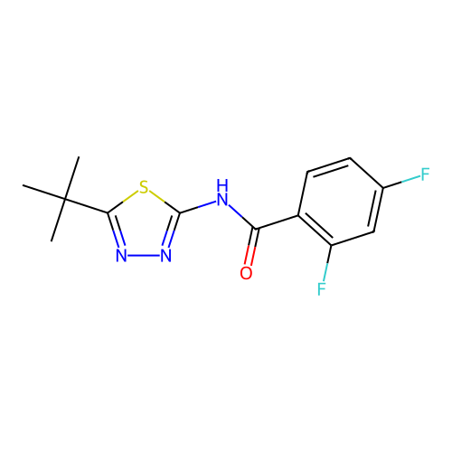 N-(5-tert-butyl-1,3,4-thiadiazol-2-yl)-2,4-difluorobenzamide structure