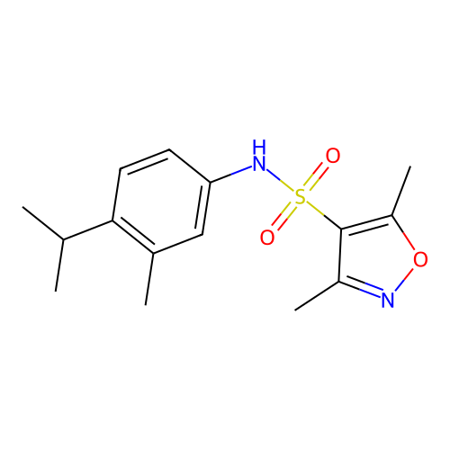 N-(4-isopropyl-3-methylphenyl)-3,5-dimethyl-4-isoxazolesulfonamide structure