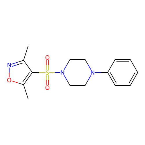 1-[(3,5-Dimethyl-4-isoxazolyl)sulfonyl]-4-phenylpiperazine structure