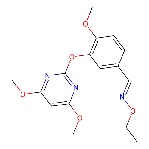 1-[3-(4,6-dimethoxypyrimidin-2-yl)oxy-4-methoxyphenyl]-N-ethoxymethanimine structure