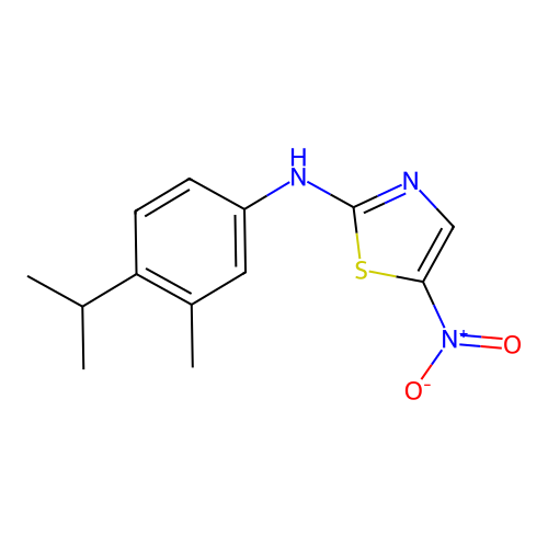 N-(4-isopropyl-3-methylphenyl)-5-nitro-1,3-thiazol-2-amine structure