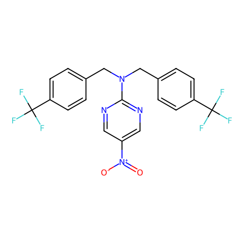 5-nitro-N,N-bis[4-(trifluoromethyl)benzyl]-2-pyrimidinamine structure