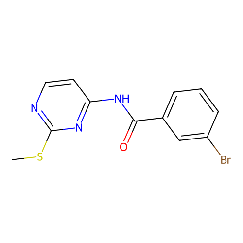3-bromo-N-[2-(methylsulfanyl)-4-pyrimidinyl]benzenecarboxamide structure