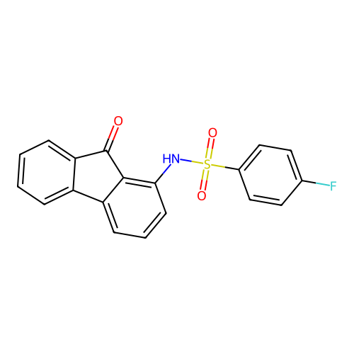 4-fluoro-N-(9-oxo-9H-fluoren-1-yl)benzenesulfonamide structure