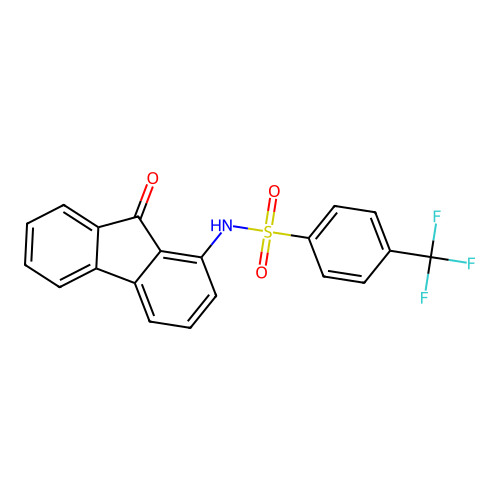 N-(9-oxo-9H-fluoren-1-yl)-4-(trifluoromethyl)benzenesulfonamide structure