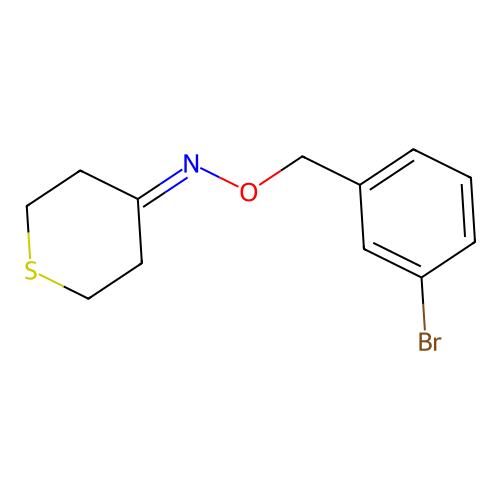 N-[(3-bromophenyl)methoxy]thian-4-imine structure