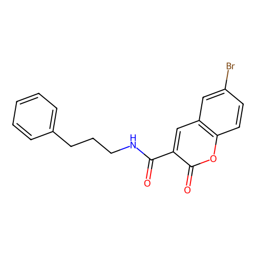 6-bromo-2-oxo-N-(3-phenylpropyl)-2H-chromene-3-carboxamide structure
